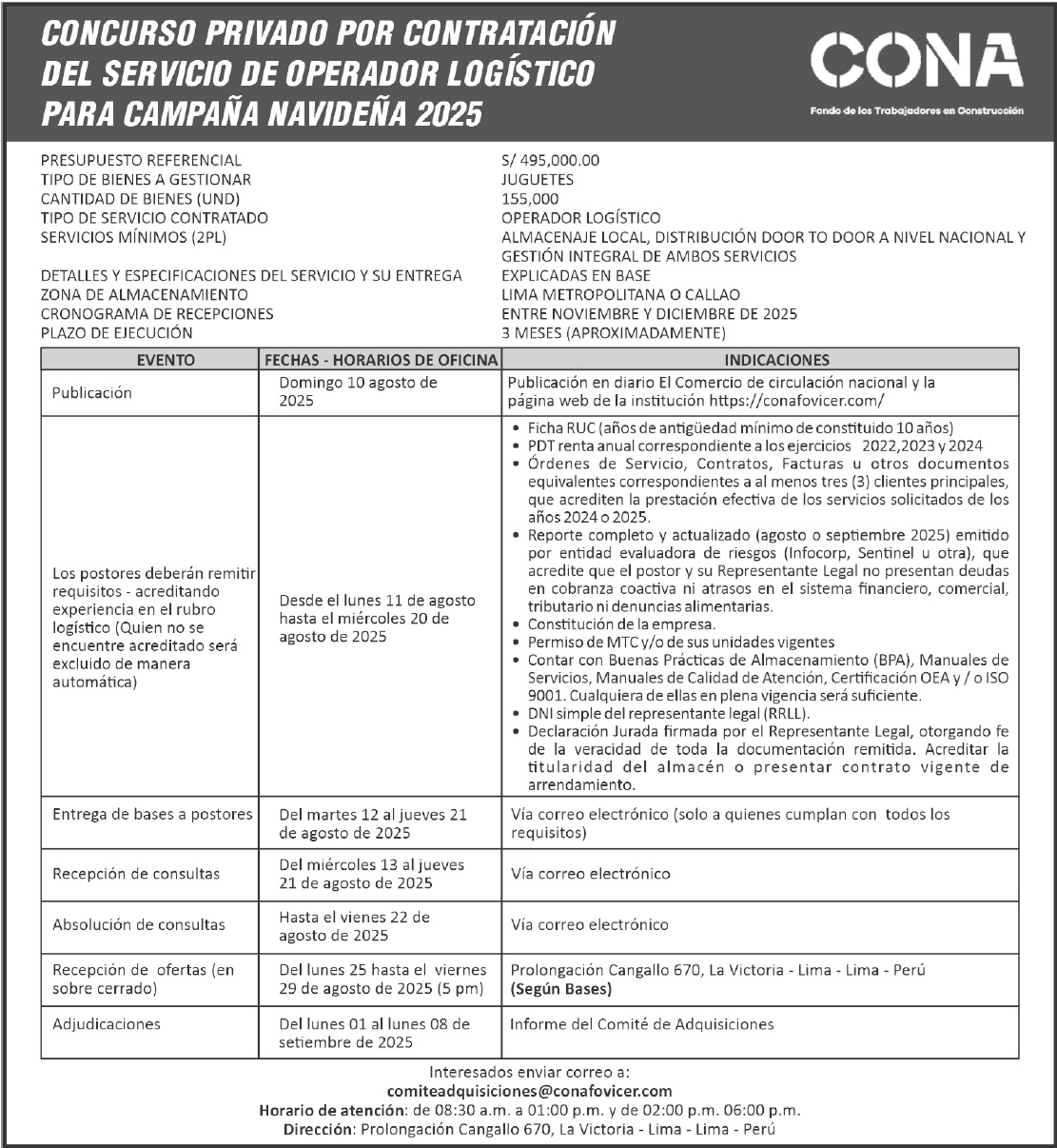 convocatoria navidad 2025